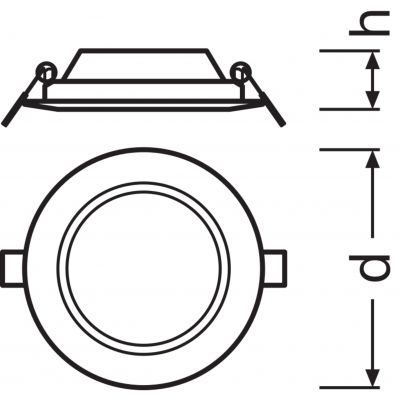 Panel LED Podtynkowy wpuszczany 6W 6500K DOWNLIGHT Slim DN105 okrągły 4058075079014 LEDVANCE (4058075079014)