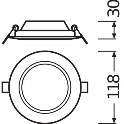 Panel LED Podtynkowy wpuszczany 6W 6500K DOWNLIGHT Slim DN105 okrągły 4058075079014 LEDVANCE (4058075079014)