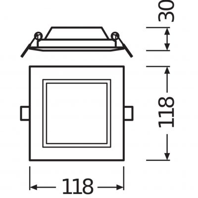 Panel LED Podtynkowy wpuszczany 6W 3000K DOWNLIGHT Slim SQ105 kwadrat 4058075079212 LEDVANCE (4058075079212)