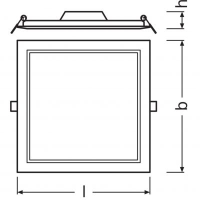 Panel LED Podtynkowy wpuszczany 18W 3000K DOWNLIGHT Slim SQ210 kwadrat 4058075079335 LEDVANCE (4058075079335)