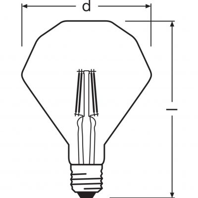 Żarówka LED Vintage 1906 LED CL DIAMOND FIL GOLD 40 non-dim 4,5W/825 E27 4058075091955 LEDVANCE (4058075091955)