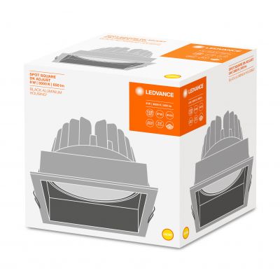 SP SQUARE DK ADJ 8W 3000K FL BK LEDV LEDVANCE (4058075114067)