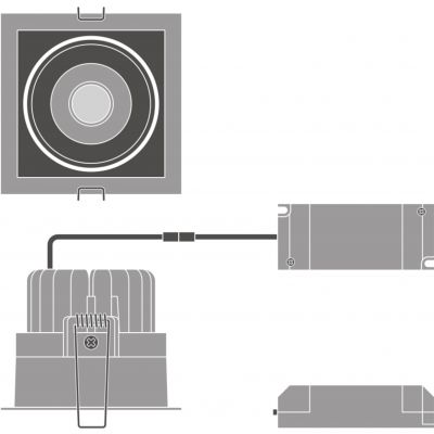 SP SQUARE DK ADJ 8W 3000K FL BK LEDV LEDVANCE (4058075114067)