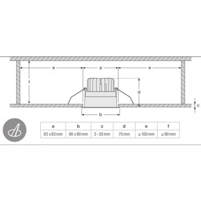 SP SQUARE DK ADJ 8W 3000K FL BK LEDV LEDVANCE (4058075114067)