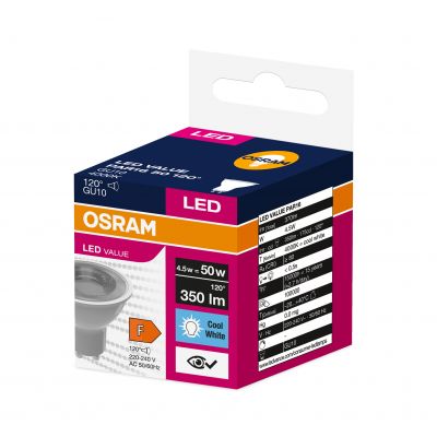 Żarówka LED GU10 5W 350lm 120st. 4000K neutralna biel VALUE OSRAM LEDVANCE (4058075198708)