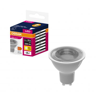 Żarówka LED GU10 2,8/25W 230lm 120° 2700K ciepła biel VALUE OSRAM LEDVANCE (4058075198944)