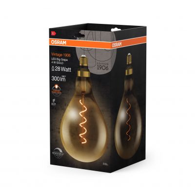 Żarówka LED Vintage 1906 LED CL A160 FIL GOLD 28 dim 5W/820 E27 4058075269705 LEDVANCE (4058075269705)