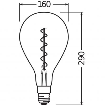 Żarówka LED Vintage 1906 LED CL A160 FIL GOLD 28 dim 5W/820 E27 4058075269705 LEDVANCE (4058075269705)