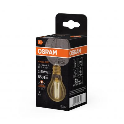 Żarówka LED Vintage 1906 LED CL A FIL GOLD 50 non-dim 6,5W/824 E27 4058075293298 LEDVANCE (4058075293298)