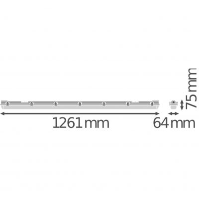 Oprawa hermetyczna DAMP PROOF 1200 1XLAMP HOUSING IP65 LEDV pod tuby LED 4058075312432 LEDVANCE (4058075312432)