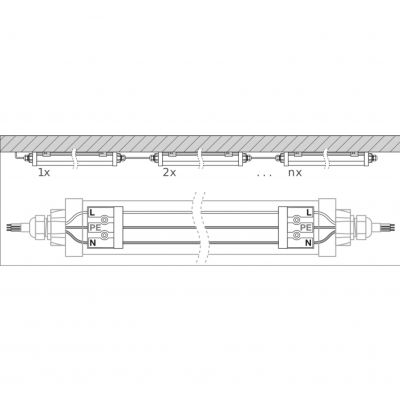 Oprawa hermetyczna DAMP PROOF LED COMPACT 1200 44W 3000K GR IP66 LEDV LEDVANCE (4058075424241)
