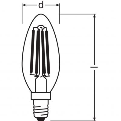 Żarówka LED /2szt./ Świeczka E14 4W=40W 470lm neutralna biel Filament OSRAM (4058075435261)