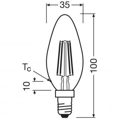 Żarówka LED /2szt./ Świeczka E14 4W=40W 470lm neutralna biel Filament OSRAM (4058075435261)