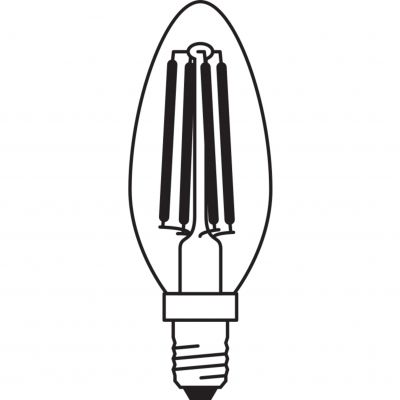 Żarówka LED /2szt./ Świeczka E14 4W=40W 470lm neutralna biel Filament OSRAM (4058075435261)