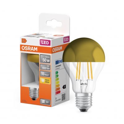 LED STAR CL A FIL Mirror Gold 54 non-dim 7W 827 E27 LAMPA LED LEDVANCE (4058075435346)