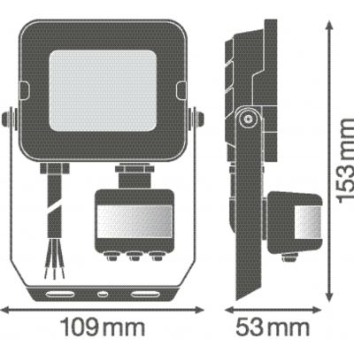 Naświetlacz LED FLOOD COMPACT SENSOR V 10W 840 SYM 100 BK 4058075575240 LEDVANCE (4058075575240)