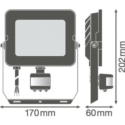 Naświetlacz LED FLOOD COMPACT SENSOR V 50W 840 SYM 100 BK 4058075575325 LEDVANCE (4058075575325)