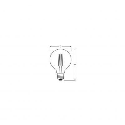 Żarówka LED 2szt. dekoracyjna kula E27 6,5W 725lm 2400K ciepła biel ściemnialna Vintage OSRAM (4058075754737)