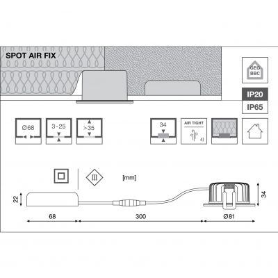 SP AIR FIX P 6W 927 PS DIM IP65 WT LEDVANCE (4058075799905)