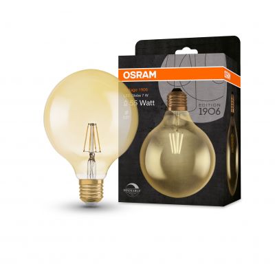 Żarówka LED 6,5W/824 E27 Vintage 1906 LED dim CL GLOBE125 FIL GOLD 51 dim 4058075808997 LEDVANCE (4058075808997)