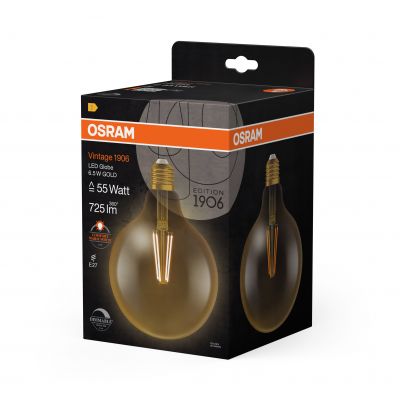 Żarówka LED 6,5W/824 E27 Vintage 1906 LED dim CL GLOBE125 FIL GOLD 51 dim 4058075808997 LEDVANCE (4058075808997)