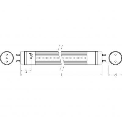 Świetlówka LED G13 T8 1200mm 16W 1800lm 4000K ST8E-1.2M 16W/840 EM X1 ENTRY 4058075817975 LEDVANCE (4058075817975)