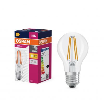 Żarówka LED E27 7W VALUE FILAMENT 7W/827 CLA60 806lm (odpowiednik 60W) 4058075819658 LEDVANCE (4058075819658)