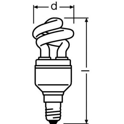 Świetlówka kompaktowa  DULUX STAR TWIST 5W 827 220-240V E14 10X1 LEDVANCE (4008321334633)