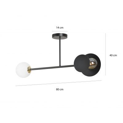 Emibig lampa sufitowa MINERVA 2 BLACK E27 60W MAX 612/2 (612/2)