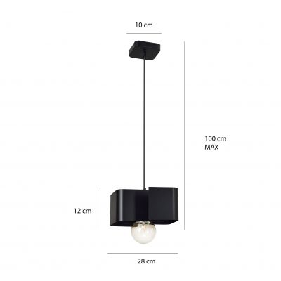 Emibig lampa wisząca KOMA 1 BLACK E27 60W MAX 630/1 (630/1)