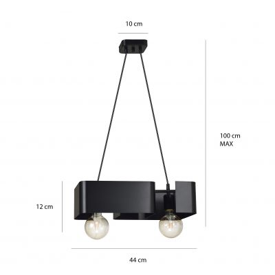 Emibig lampa wisząca KOMA 2 BLACK E27 60W MAX 630/2 (630/2)