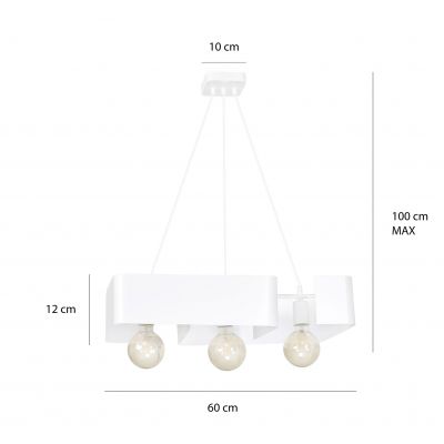 Emibig lampa wisząca KOMA 3 WHITE E27 60W MAX 631/3 (631/3)