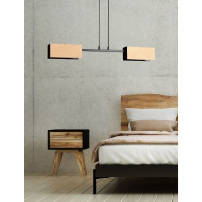 Emibig lampa wisząca ZAPER 2 BLACK E27 60W MAX 616/2 (616/2)