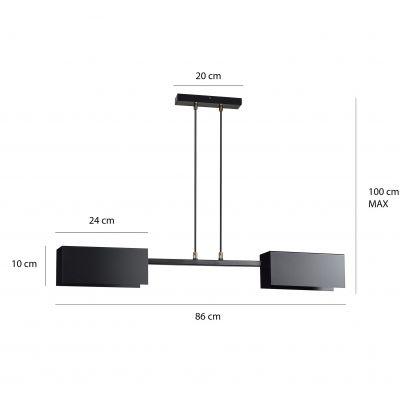 Emibig lampa wisząca TOLOS 2 BLACK E27 60W MAX 633/2 (633/2)