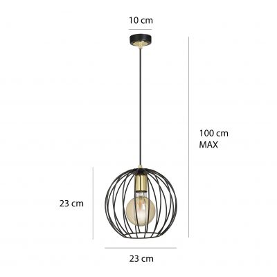 Emibig lampa wisząca ALBIO 1 BLACK E-27 60W MAX 144/1 (144/1)