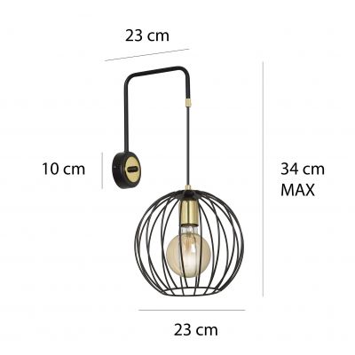 Emibig kinkiet ALBIO K1 BLACK E-27 60W MAX 144/K1 (144/K1)