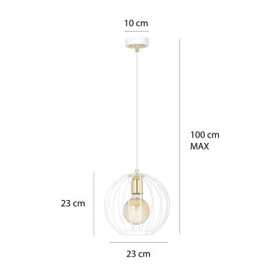 Emibig lampa wisząca ALBIO 1 WHITE E-27 60W MAX 145/1 (145/1)