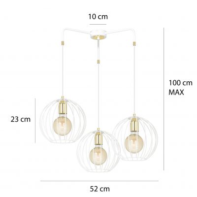 Emibig lampa wisząca ALBIO 3 WHITE E-27 60W MAX 145/3 (145/3)