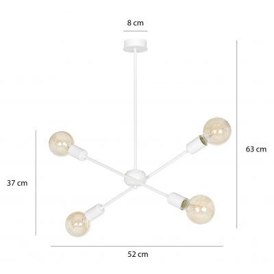 Emibig lampa wisząca PROTON 4 WHITE E-27 60W MAX 587/4 (587/4)