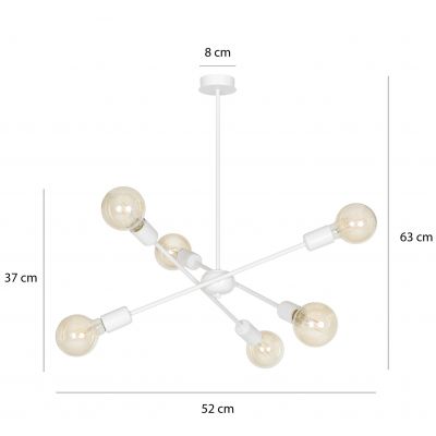 Emibig lampa wisząca PROTON 6 WHITE E-27 60W MAX 587/6 (587/6)