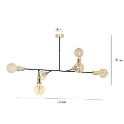 Emibig lampa sufitowa JUKA 6 BLACK E-27 60W MAX 580/6 (580/6)