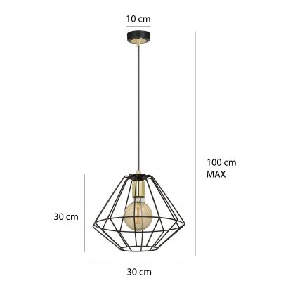 Emibig lampa wisząca ALTEO 1 BLACK E-27 60W MAX 225/1 (225/1)