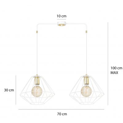 Emibig lampa wisząca ALTEO 2 WHITE E-27 60W MAX 226/2 (226/2)