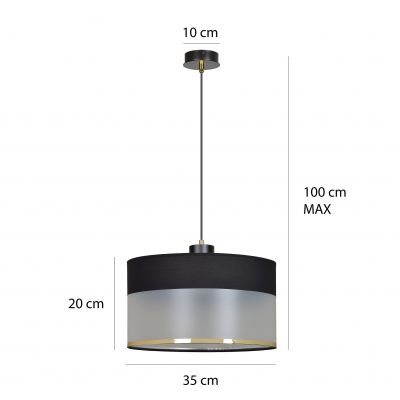 Emibig lampa wisząca MUTO 1 BLACK E-27 60W MAX 603/1 (603/1)