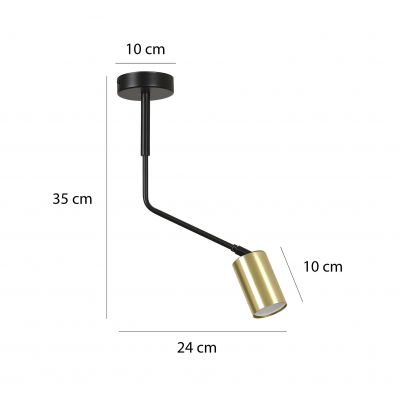 Emibig lampa sufitowa VERNO 1 BLACK GU-10 30W MAX 655/1 (655/1)