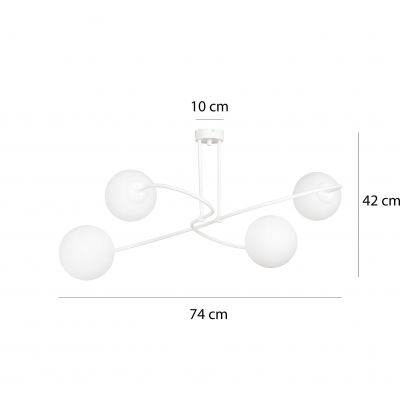 Emibig lampa sufitowa SELBI 4 WHITE E-14 40W MAX 734/4W (734/4W)