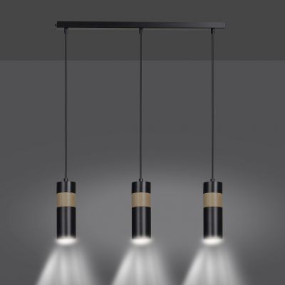 Emibig lampa wisząca AKARI 3 BLACK GU-10 30W MAX 732/3 (732/3)