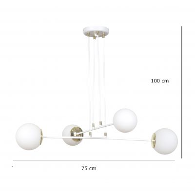 Emibig lampa wisząca OGNIS 4 WHITE E-27 40W MAX 967/4 (967/4)