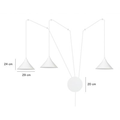 Emibig lampa wisząca ABRAMO 3 WHITE E-27 60W MAX 159/3 (159/3)