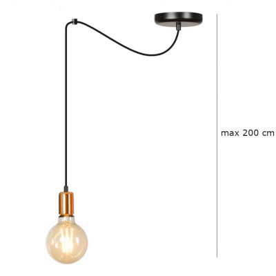 Emibig lampa wisząca SPARK 1 BLACK E27 60W MAX 446/1 (446/1)